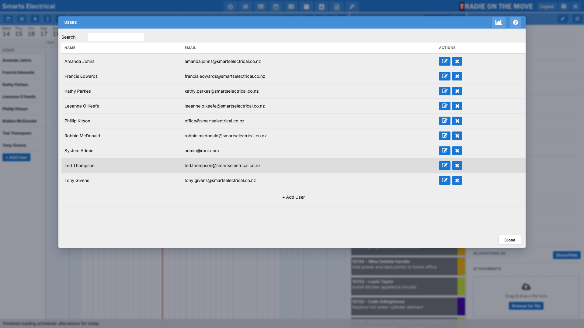 The Users window
