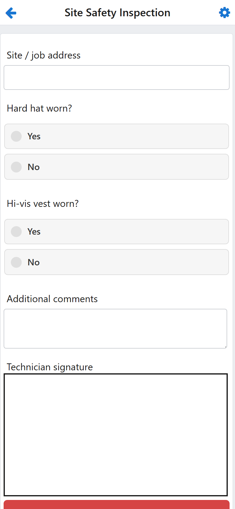 One tap opens the right form, on the right job